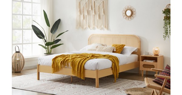 Rattan double bed top
